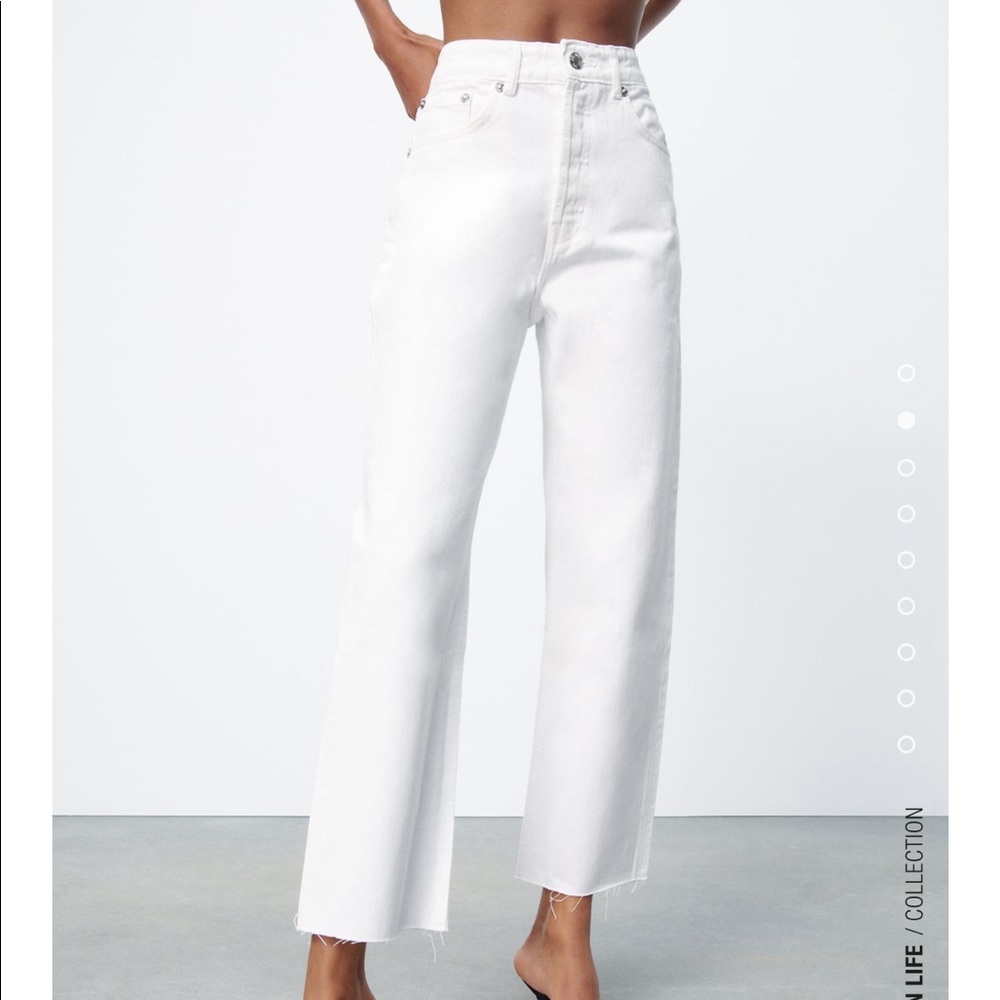 Zara Straight Leg White Jeans (NWT)